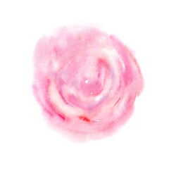 Abstract watercolor loose pink and red circle. Tender rose watercolour gradient round shape for banner design, greeting cards, advertising decor, surface