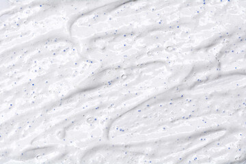 Clay face mask texture. Microparticles in cosmetics. Sample of cosmetic products.