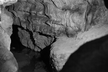 Cave Abstract in Black and White