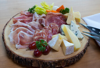 Cold cut and cheese platter