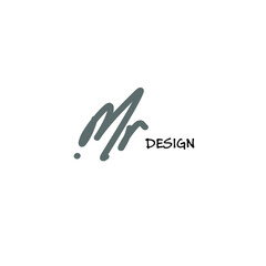 Mr handwritten logo for identity white background