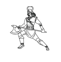 
The Illustration with a male warrior from Scandinavia.