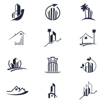 Real Estate, Construction Professional Icon Set 12 Bundle Design