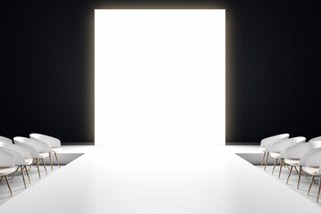 Luminous entrance in modern empty house of fashion shows