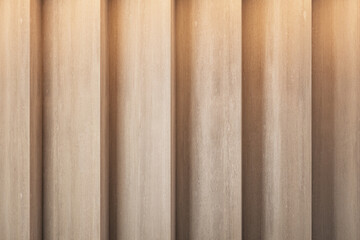 Top view of wooden brown staircase.
