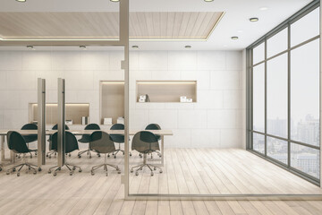 Comfortable conference room with meeting table