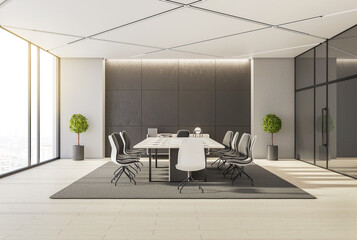Bright conference room interior