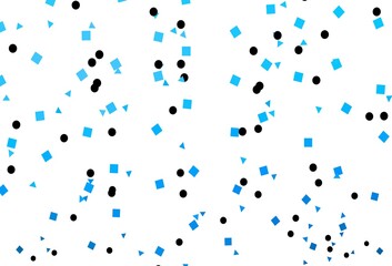 Light BLUE vector template with crystals, circles, squares.