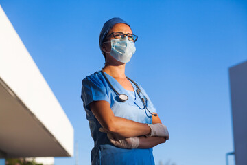 latin woman doctor portrait in a Mexican Hospital in Mexico or Latin America