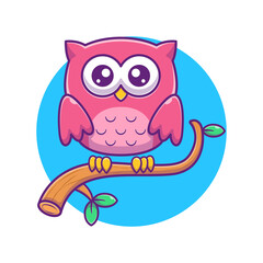Illustration vector graphic of Cute Owl in a tree