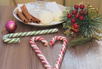 christmas candy on table