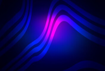 Dark Pink, Blue vector background with bent lines.