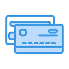 Fototapeta premium Credit Card icon vector illustration in blue style for any projects
