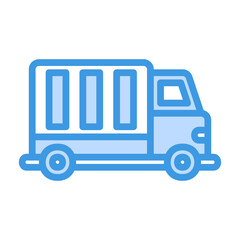 Delivery Truck icon vector illustration in blue style for any projects