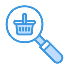 Search Product icon vector illustration in blue style for any projects
