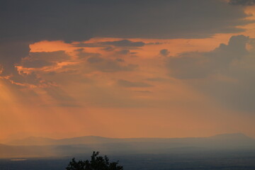 sunset over the mountains