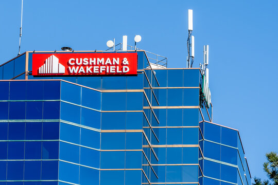 Markham, Ontario, Canada - October 30, 2018: Cushman and Wakefield sign on the building. Cushman and Wakefield Inc. is an American commercial real estate services company. 