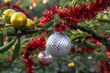 christmas tree decorations with balls
