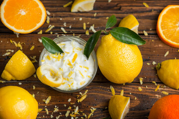 homemade dessert with the aroma of fresh citrus