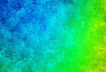 Light Blue, Green vector doodle template with roses, flowers.