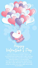 Valentine's Day balloons theme elements. Happy valentine day banner.