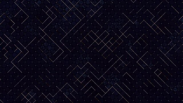Black wall with rhombus shapes. Abstract computer graphics.