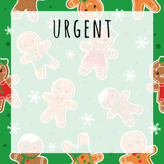 Printable notepad or sticky note for digital papers, journal and printable planners - Ornaments and Gingerbreads Note - Holiday Planner Collection