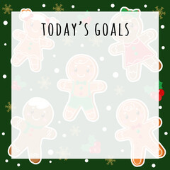 Printable notepad or sticky note for digital papers, journal and printable planners - Ornaments and Gingerbreads Note - Holiday Planner Collection