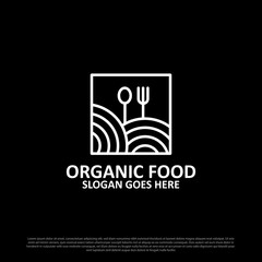 nature and organic logo design - green and vegan food square concepts