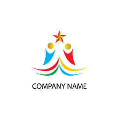 Obraz premium education logo star illustration with color vector design