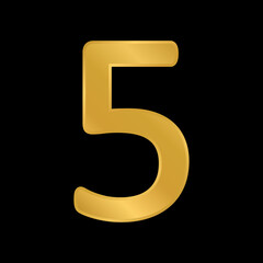 Gold number five symbol.
