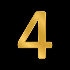 Obraz premium Gold number four symbol.