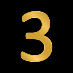 Gold number three symbol.