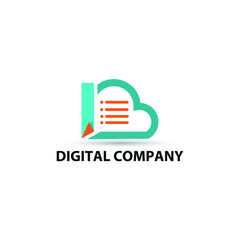 Data base storage initial letter I logo concept with cloud and document paper for technology concept  vector design logotype