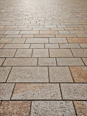 Stone slab paving, low level view leading into the distance.