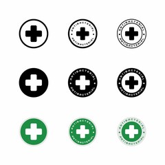 Antibacterial Cross Sign Icon : Medical Theme, Pharmaceutical Theme, Healthcare Theme, Infographics and Other Graphic Related Assets.