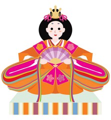 ひな祭りの女雛の雛人形