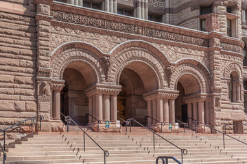 TORONTO,CANADA - JUNE 25, 2017:  Old city hall entrance. Old city hall was the home of the Toronto...