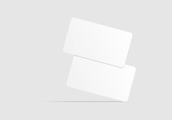 realistic floating blank business card mockup