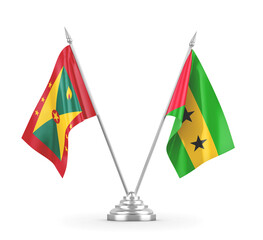 Sao Tome and Principe and Grenada table flags