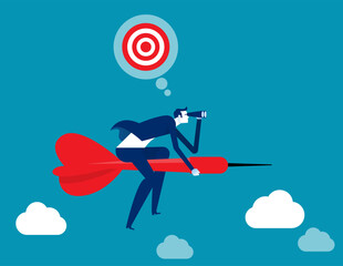 Business person finding goal. Business vision and opportunity