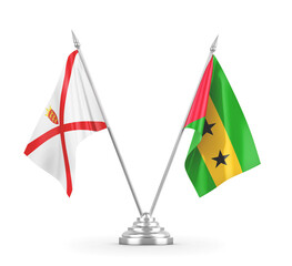 Sao Tome and Principe and Jersey table flags