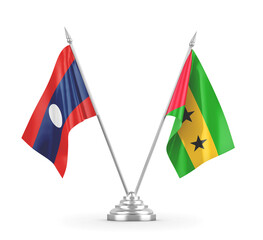 Sao Tome and Principe and Laos table flags.