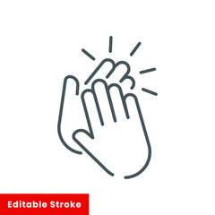 Applause icon. Clap, plaudits, standing ovation symbol. Flat design. Stock - Editable stroke vector illustration eps 10