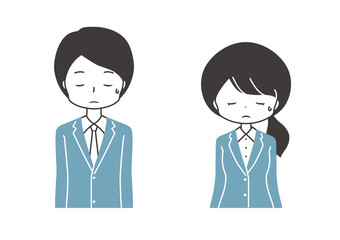 ビジネス　会社員　困る　[上半身]