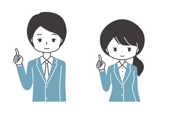 ビジネス　会社員　指さし　[上半身]
