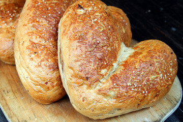 Heart shaped onion bread