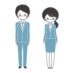 ビジネス　会社員　マスク　[全身]
