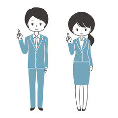 ビジネス　会社員　指さし　[全身]