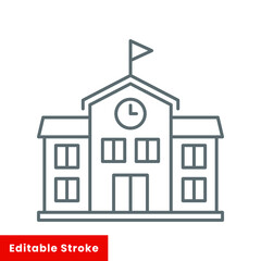 Education and School line icons for building and university sign, vector graphics, a linear pattern on a white background, editable stroke vector illustration eps 10